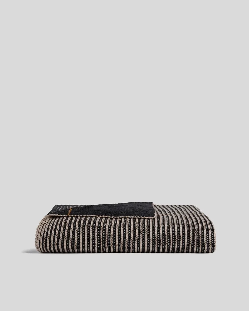Organic Two Tone Rib Knit Throw
