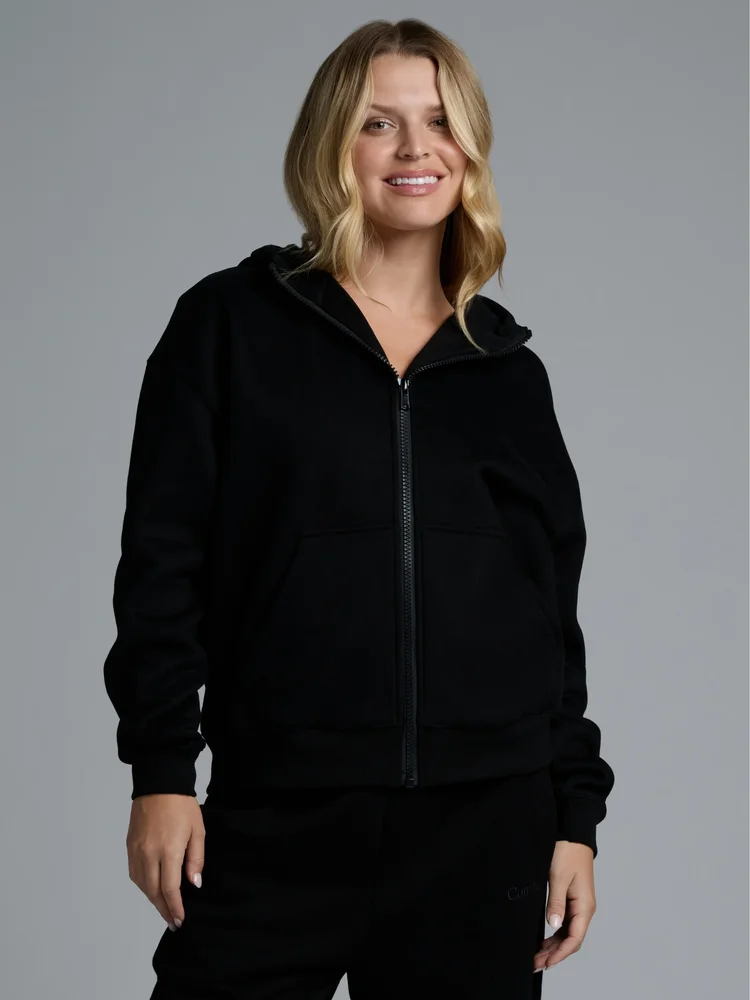Basic Crop Zip Hoodie