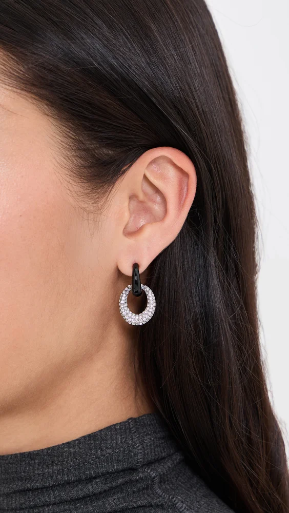 Pierced Pave Doorknocker Earrings