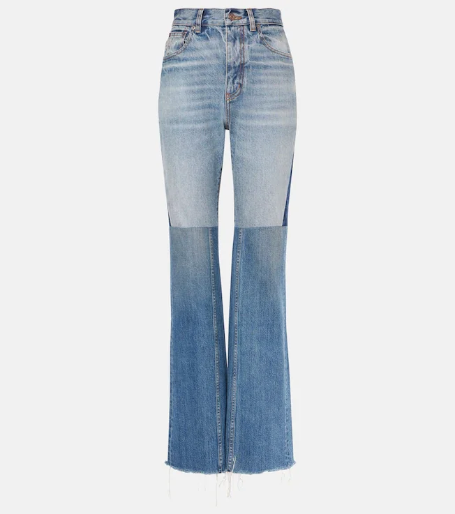 Patchwork flared jeans