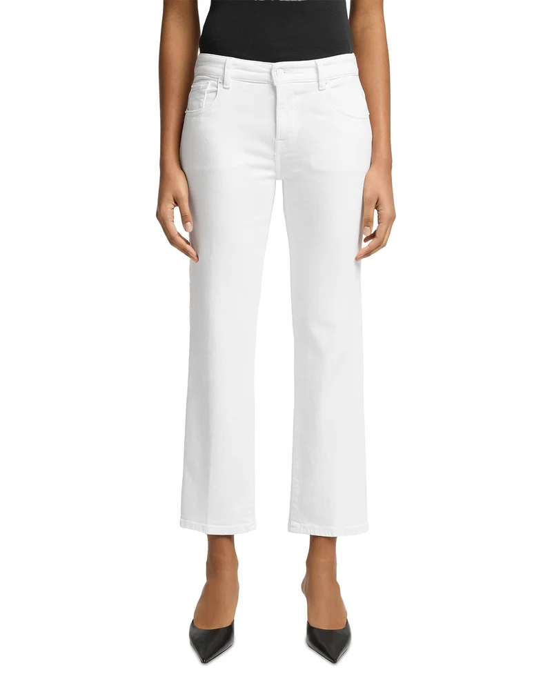 Calie Mid Rise Straight Ankle Jeans in Soleil