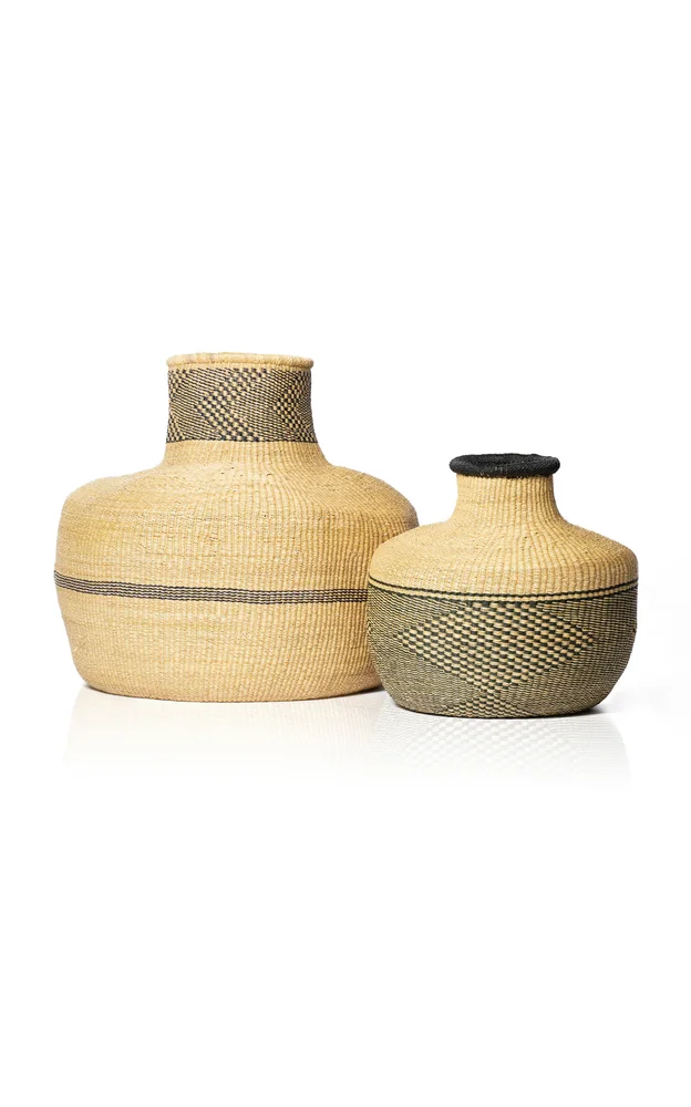 The Celia Large Raffia Jar