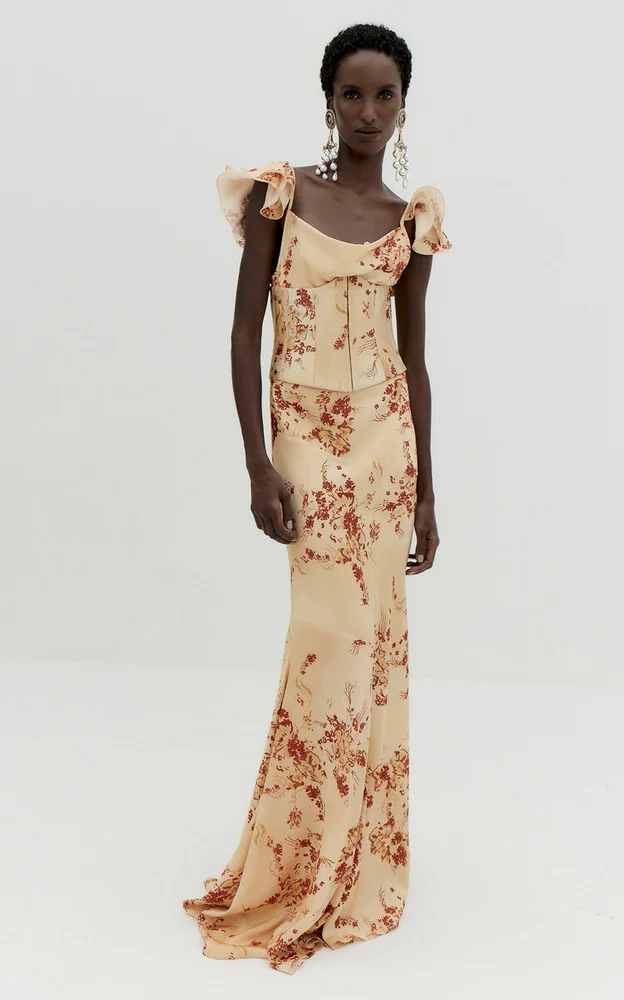 Garnet Fishtail Maxi Dress