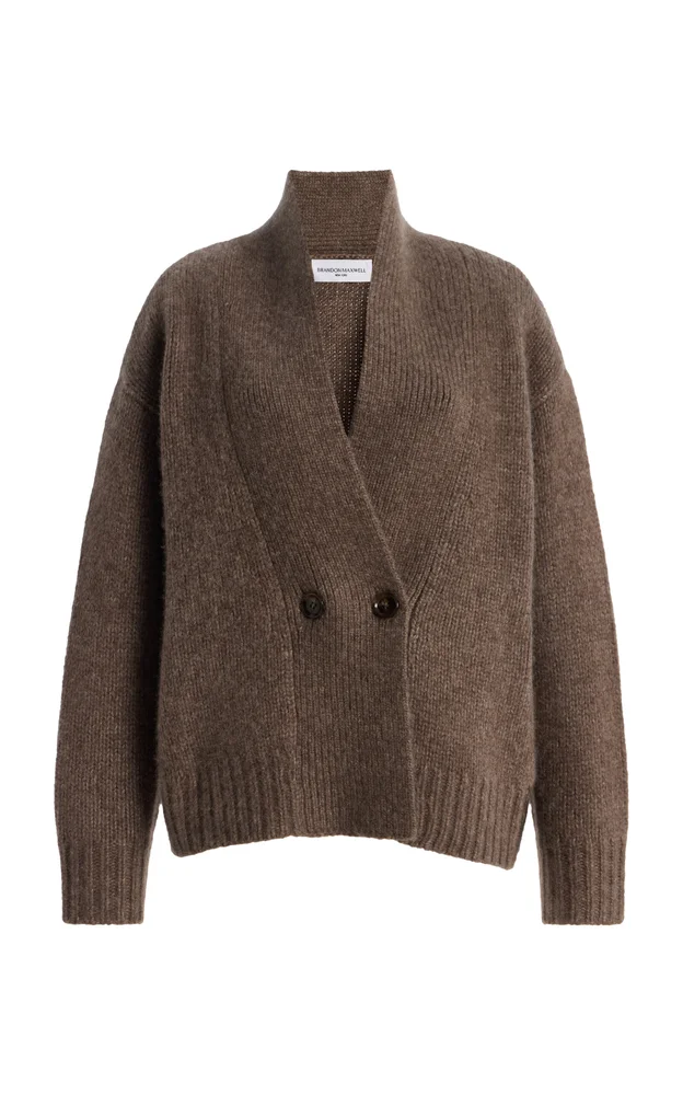 The Lowen Double-Breasted Cashmere-Silk Cardigan