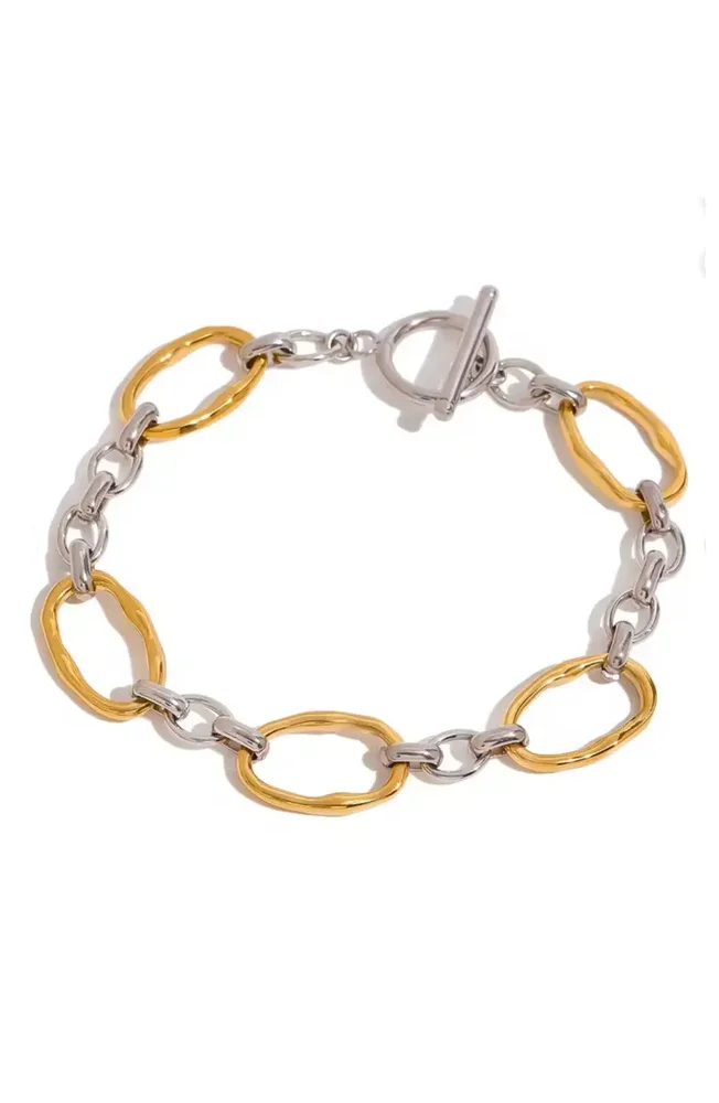 Mixed Metal Chain Link Bracelet