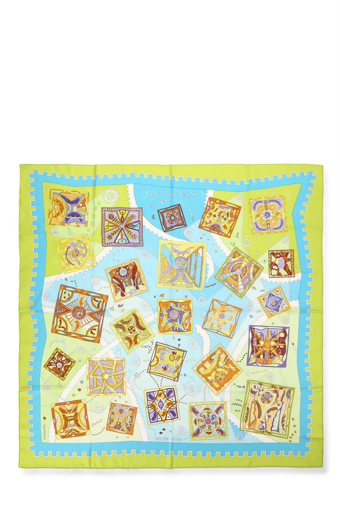 Pre-Owned La Mecanique des Idees Silk Scarf 90