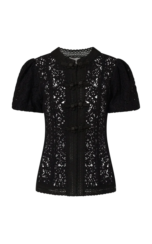 Augusta Cotton-Blend Lace Top