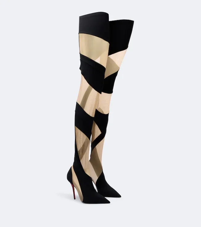 Zeetozee mesh-paneled over-the-knee boots