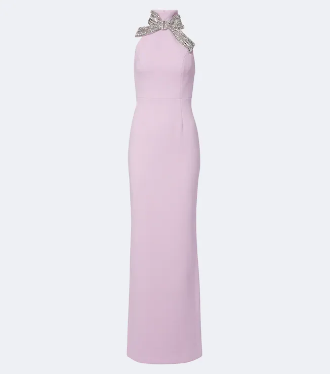 Yolanda embellished crêpe gown