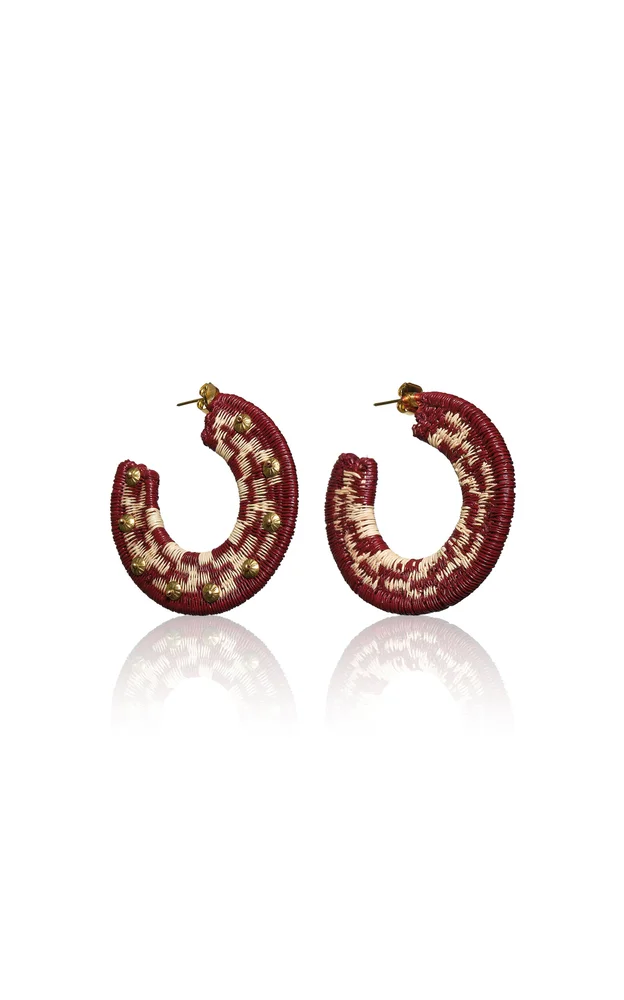 Song Of The Pampas Fiber-Brass Hoop Earrings