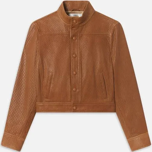 FRAME Women's The Leather Trucker Jacket