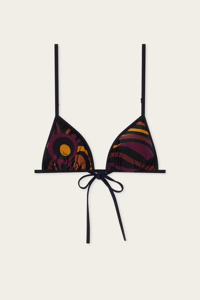 Marmo Print Bikini Top