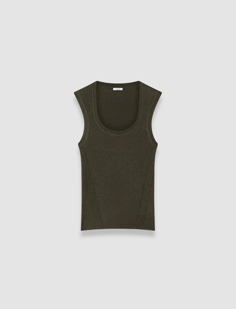 Alaou Linen Blend Knit Vest Top
