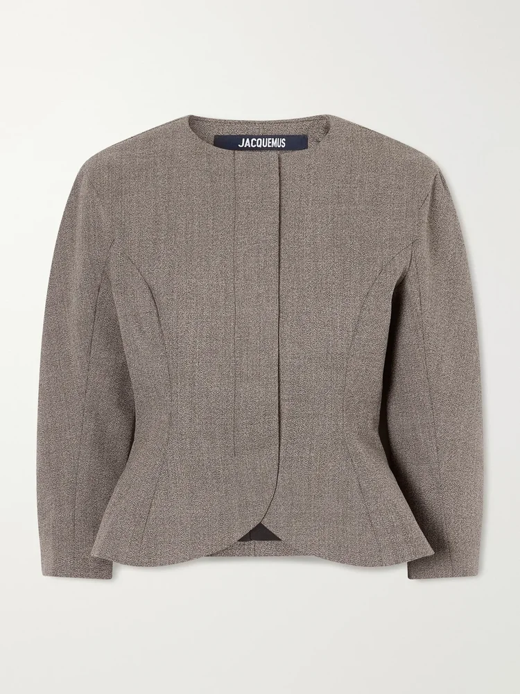 Palmier peplum wool-hopsack blazer