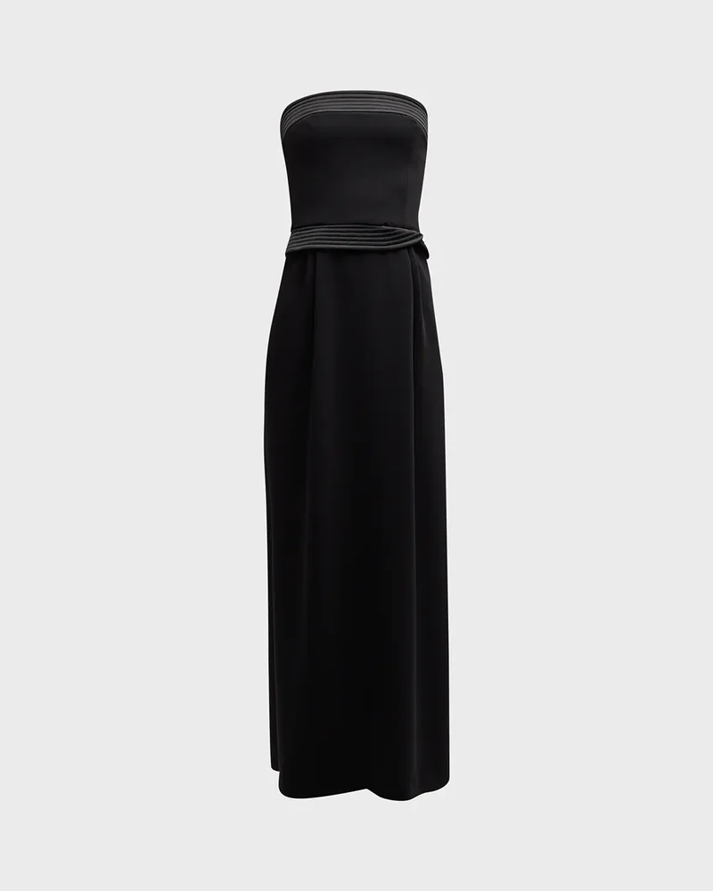 Strapless Pleated Column Gown