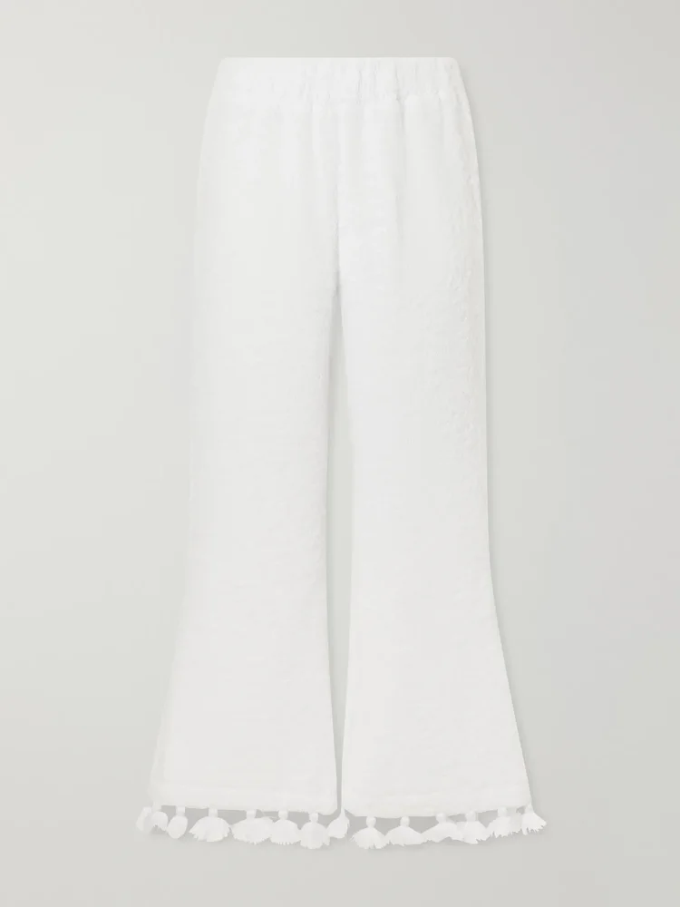 Morgane cotton-terry straight-leg pants