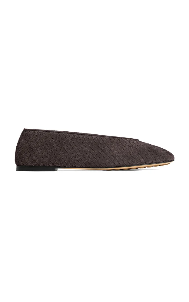 Rosa Intrecciato Suede Ballet Flats