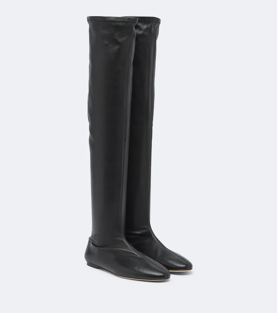 Leather over-the-knee boots