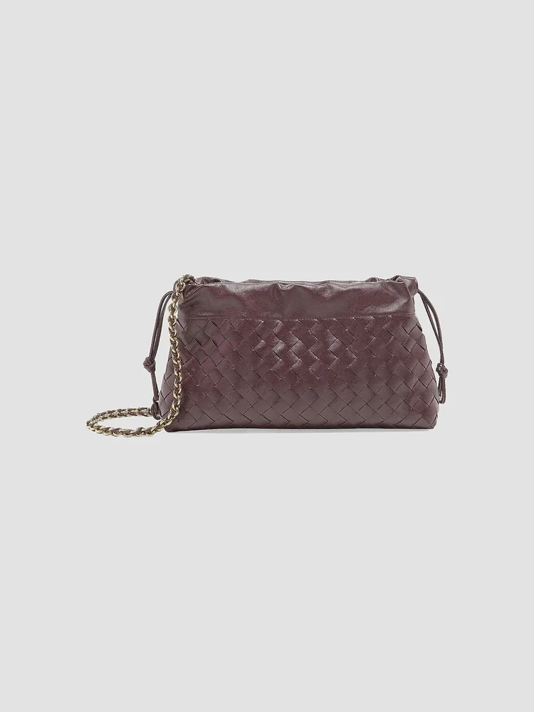 Dustbag Notte Intrecciato Leather Chain Shoulder Bag
