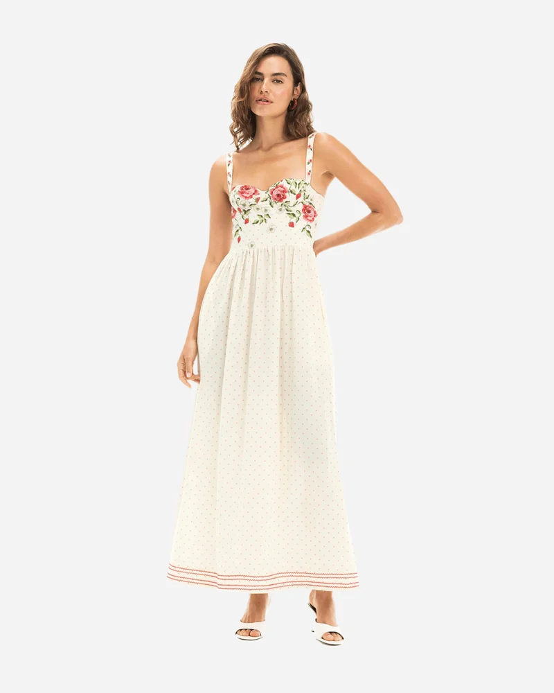 Marcia Ivy Embroidered Maxi Dress