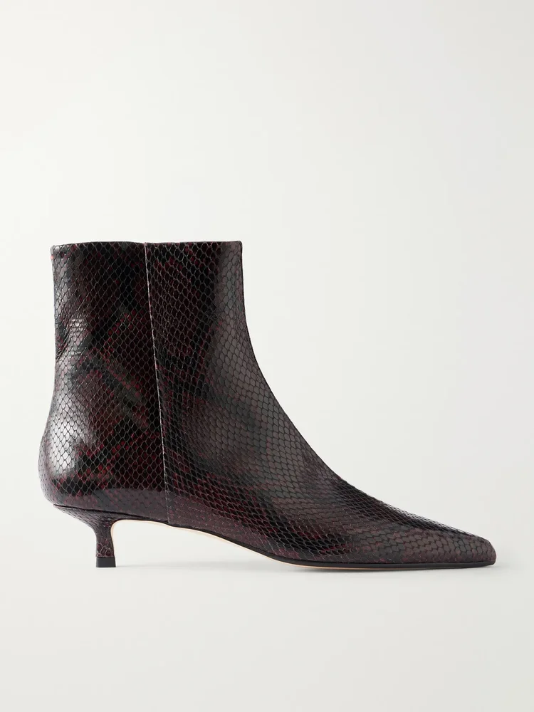 sofie 35 snake effect leather ankle boots