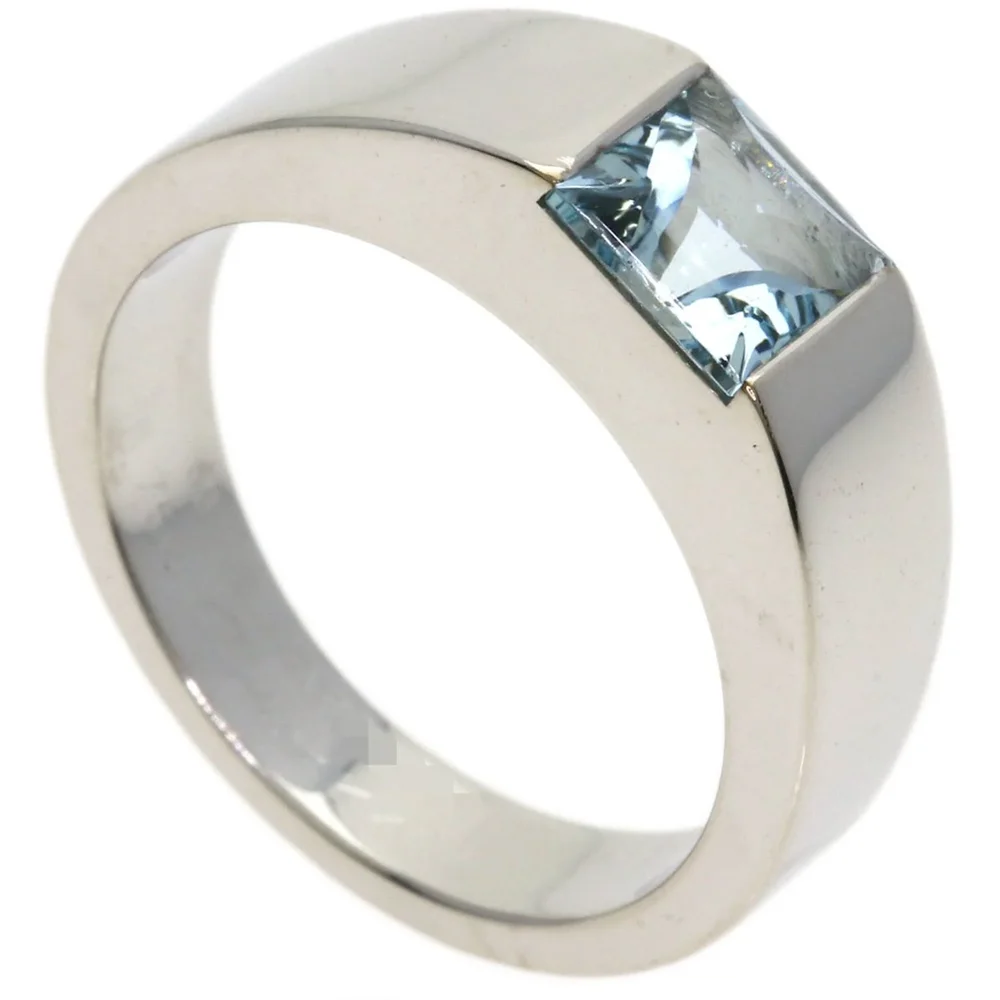 Pre-Owned Cartier Tank Aquamarine Ring 18K White Gold