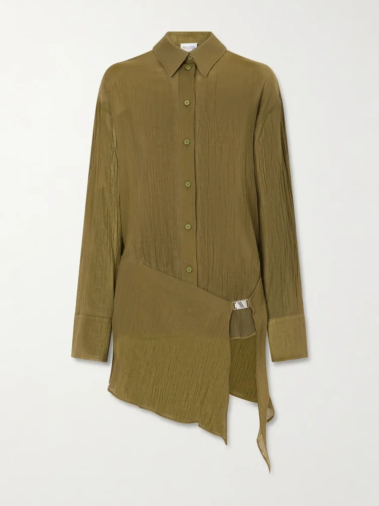 Asymmetric cotton mini dress