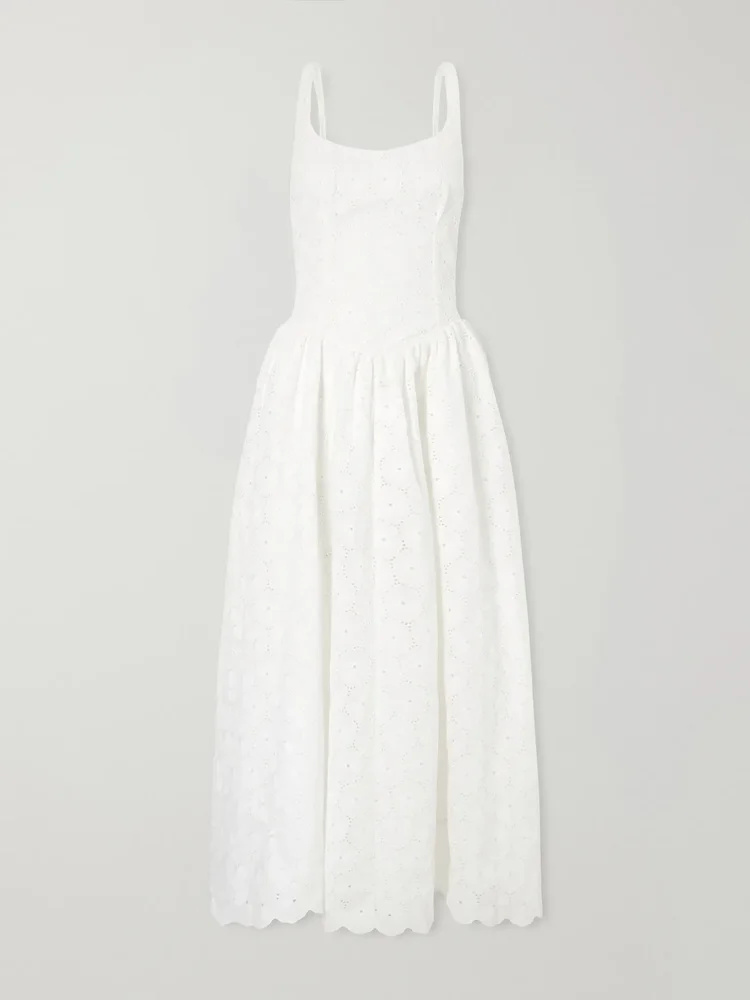 Milana broderie anglaise midi dress