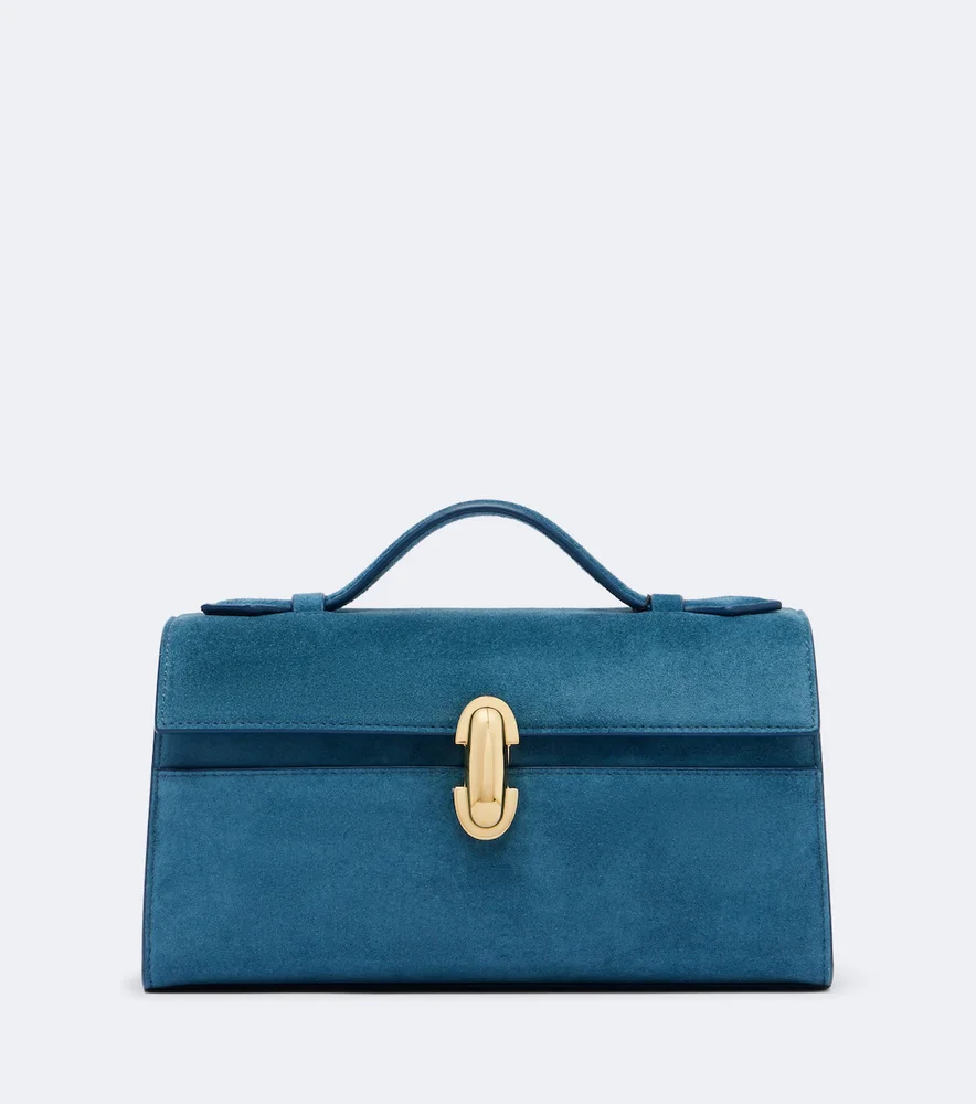 Symmetry Pochette Small suede top-handle bag