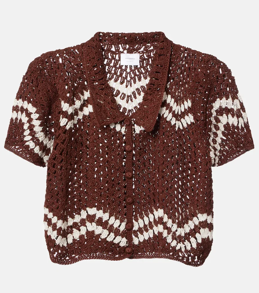 Crochet cropped cotton top