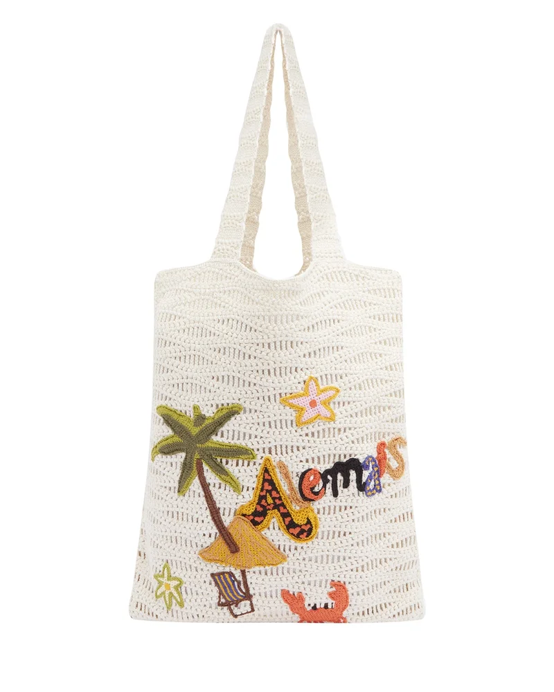 Cove Embroidered Crochet Tote