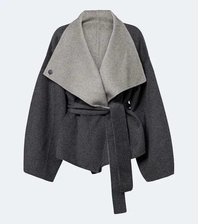 Onelle reversible wool-blend wrap coat