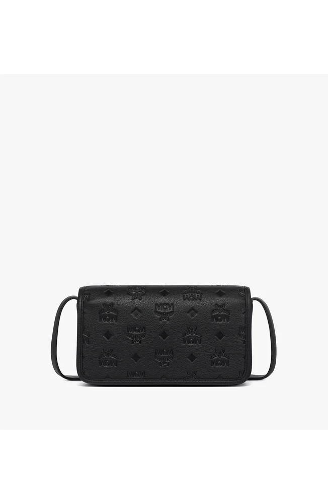 Aren Crossbody Wallet in Embossed Monogram Leather