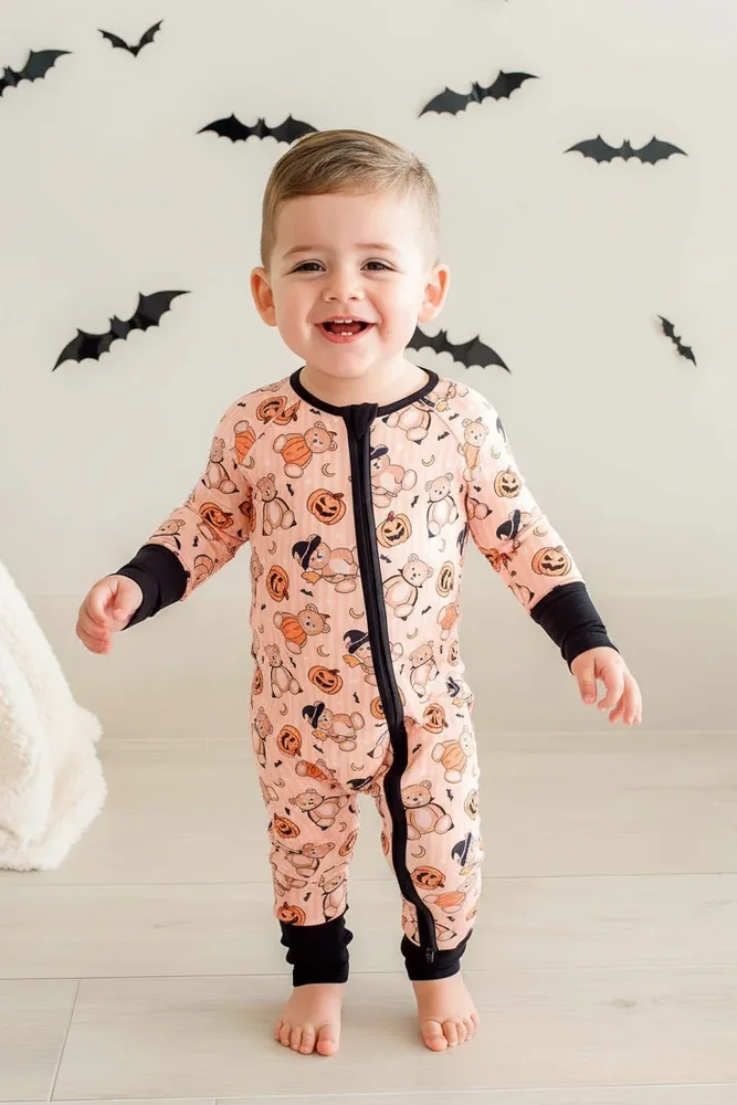 Caden Lane Halloween Convertible Bamboo Zip Romper