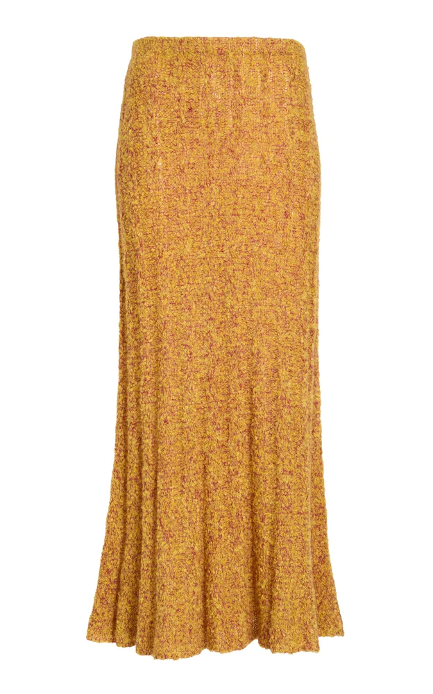 Joelle Looped Mohair-Silk Blend Maxi Skirt