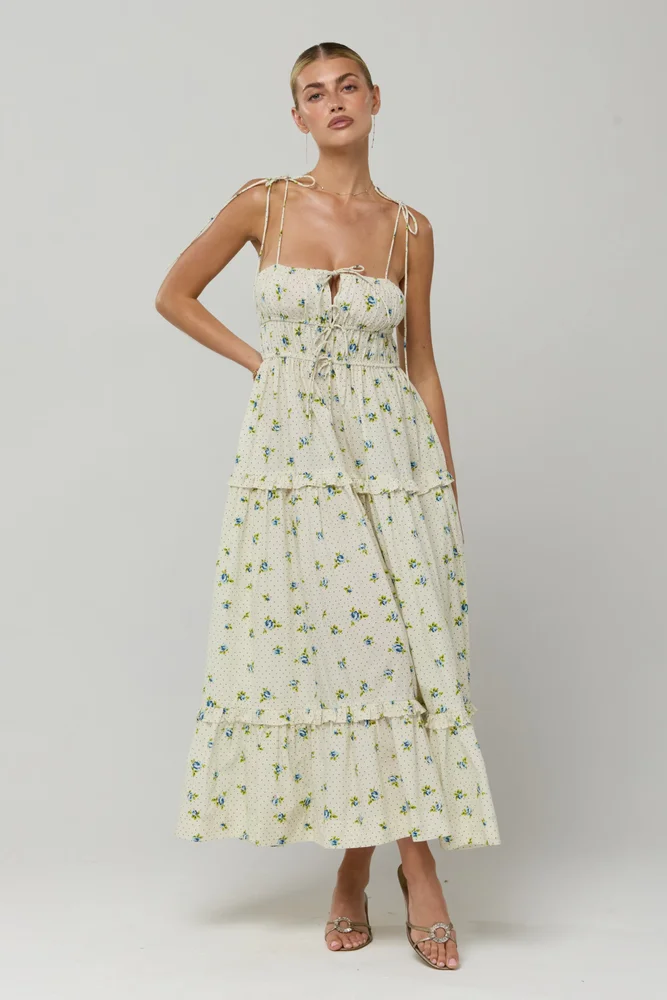 Olivia Dress in Cotton Bluebell
