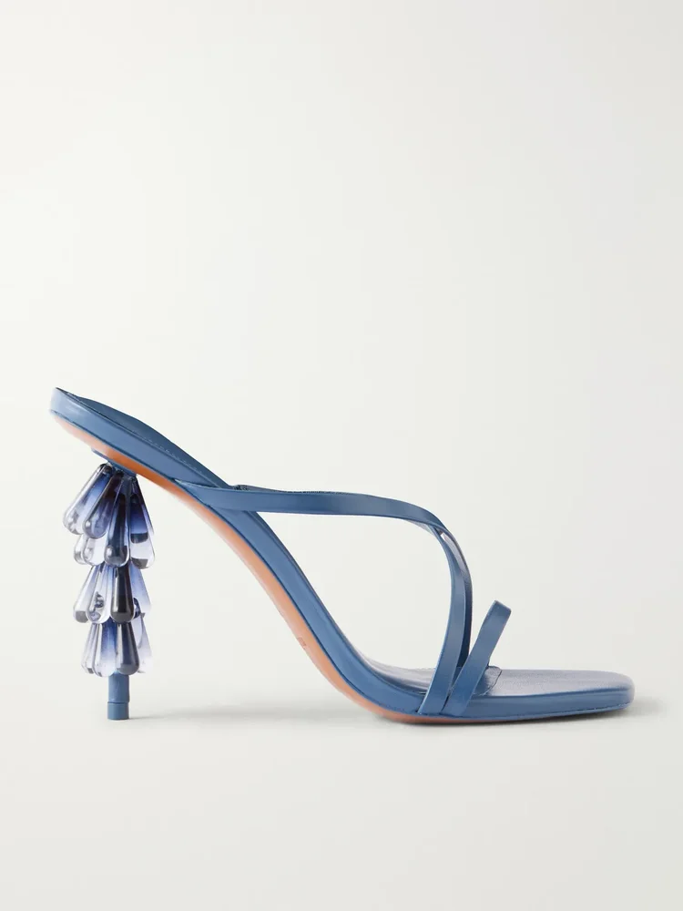 sage 90 bead embellished leather sandals