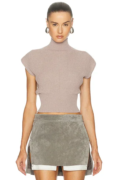 Short Sleeve Turtleneck Sweater