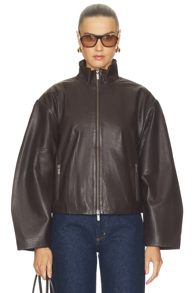 Cocoon Zip Leather Jacket