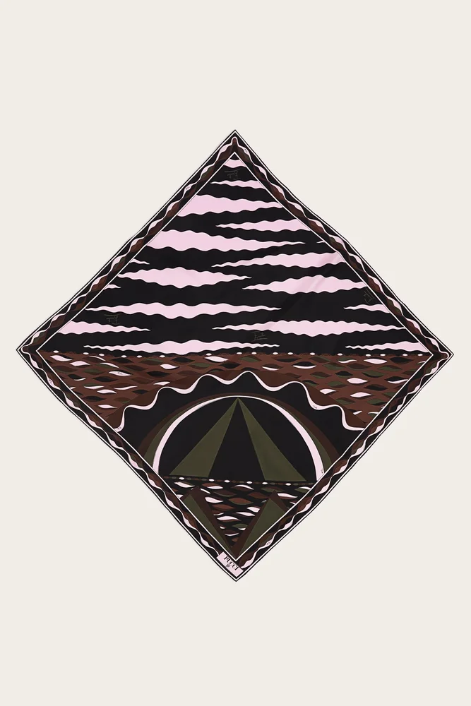 Mixed Print Silk Scarf