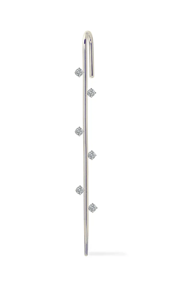 18K White Gold Amoret Diamond Single Ear Pin