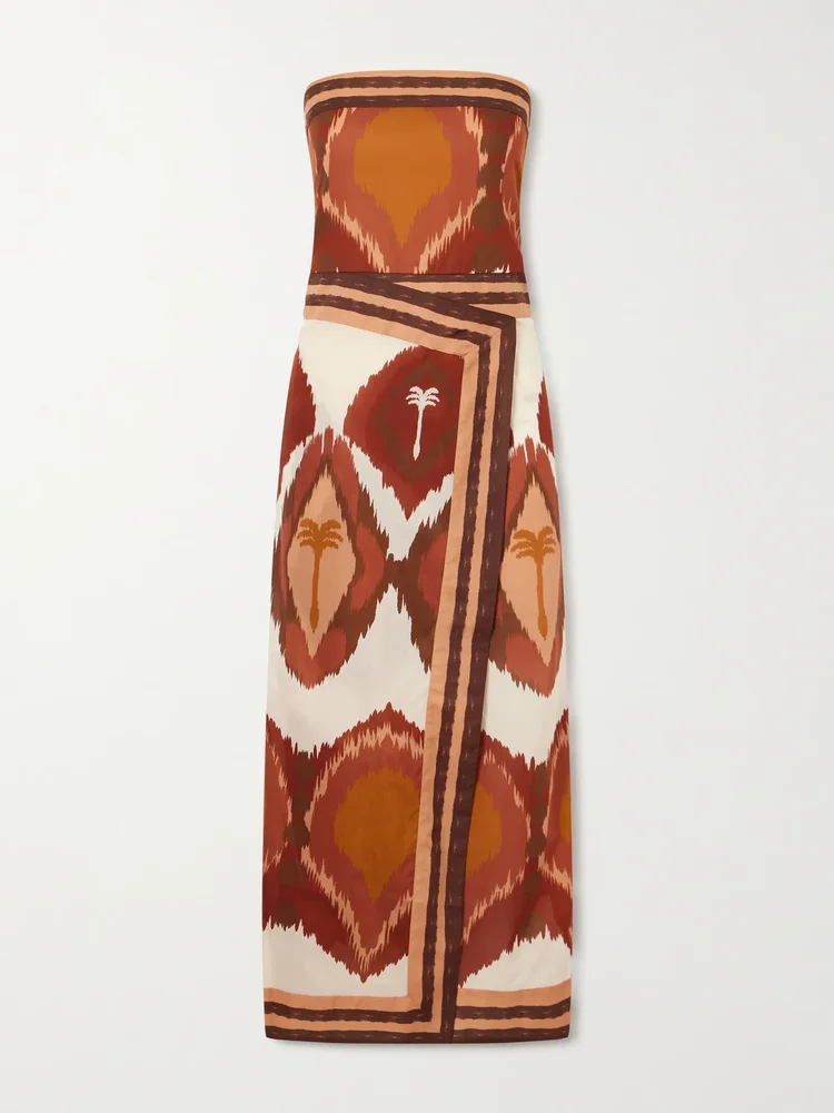 Printed cotton-poplin midi dress