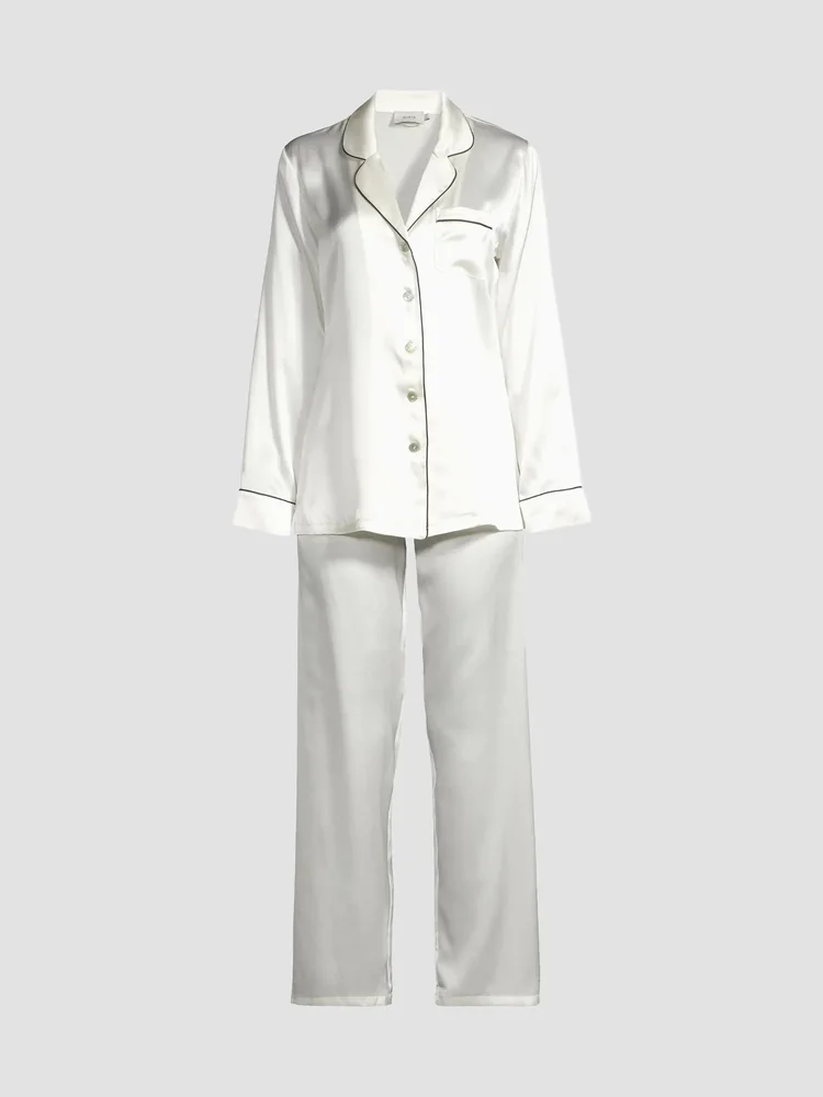 Fine Finishes Silk 2-Piece Pajama Set