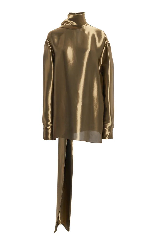 Draped Metallic Lamé Top