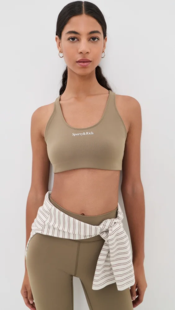 Serif Logo Sports Bra