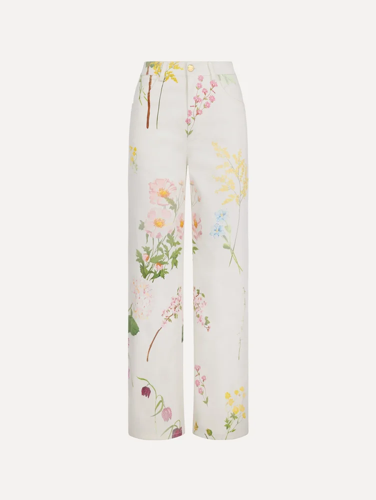 Faded Mixed Botanical Denim Pant