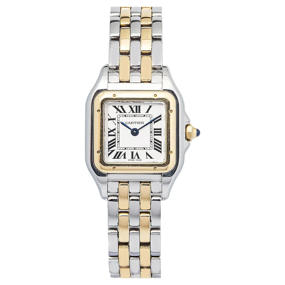 Pre-Owned Panthère de Cartier 4023 W2PN0006 Two-Tone Silver Dial Watch, 22mm