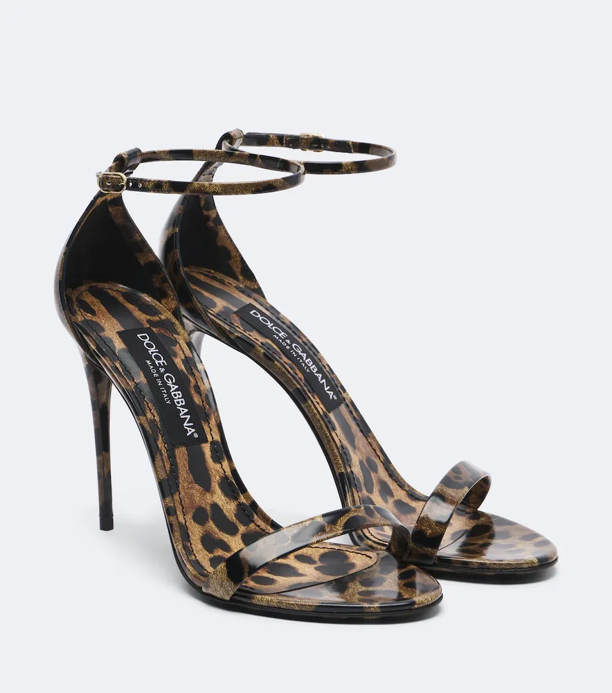 X Kim leopard-print leather sandals