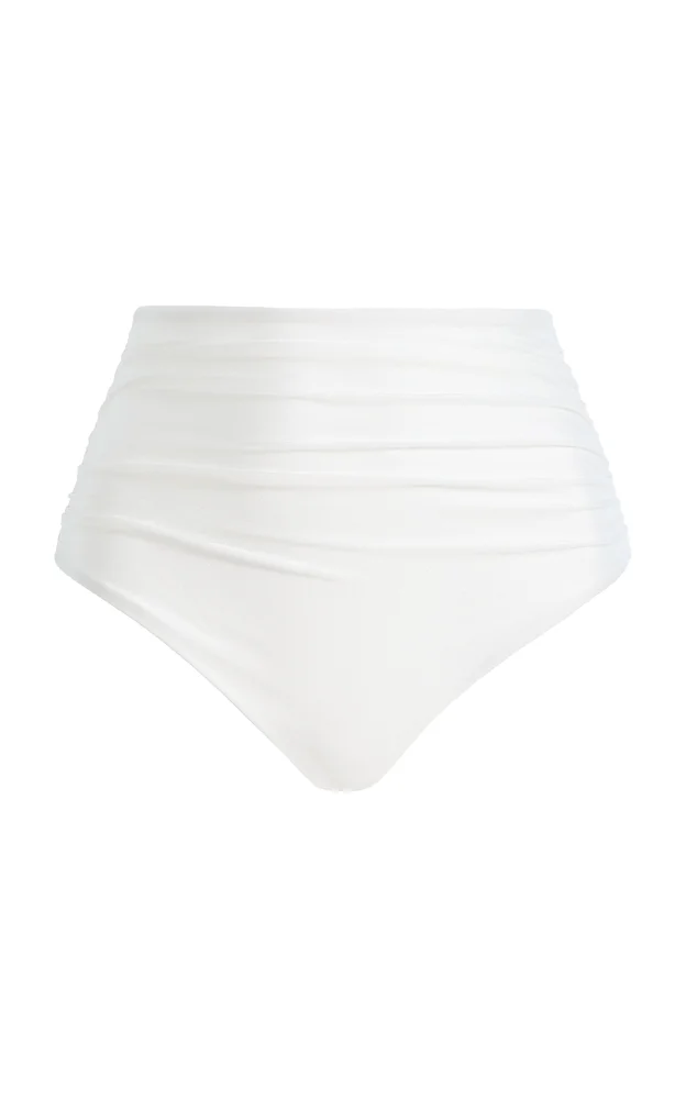 Teya High-Rise Ruched Bikini Bottoms