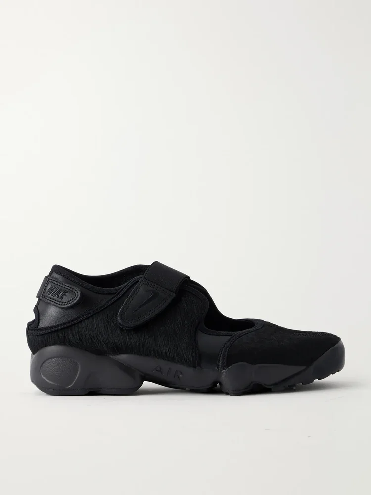 Air Rift rubber-trimmed calf hair split-toe sneakers